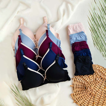 Thin-Pad Non-Wire Bra & Panty Pair